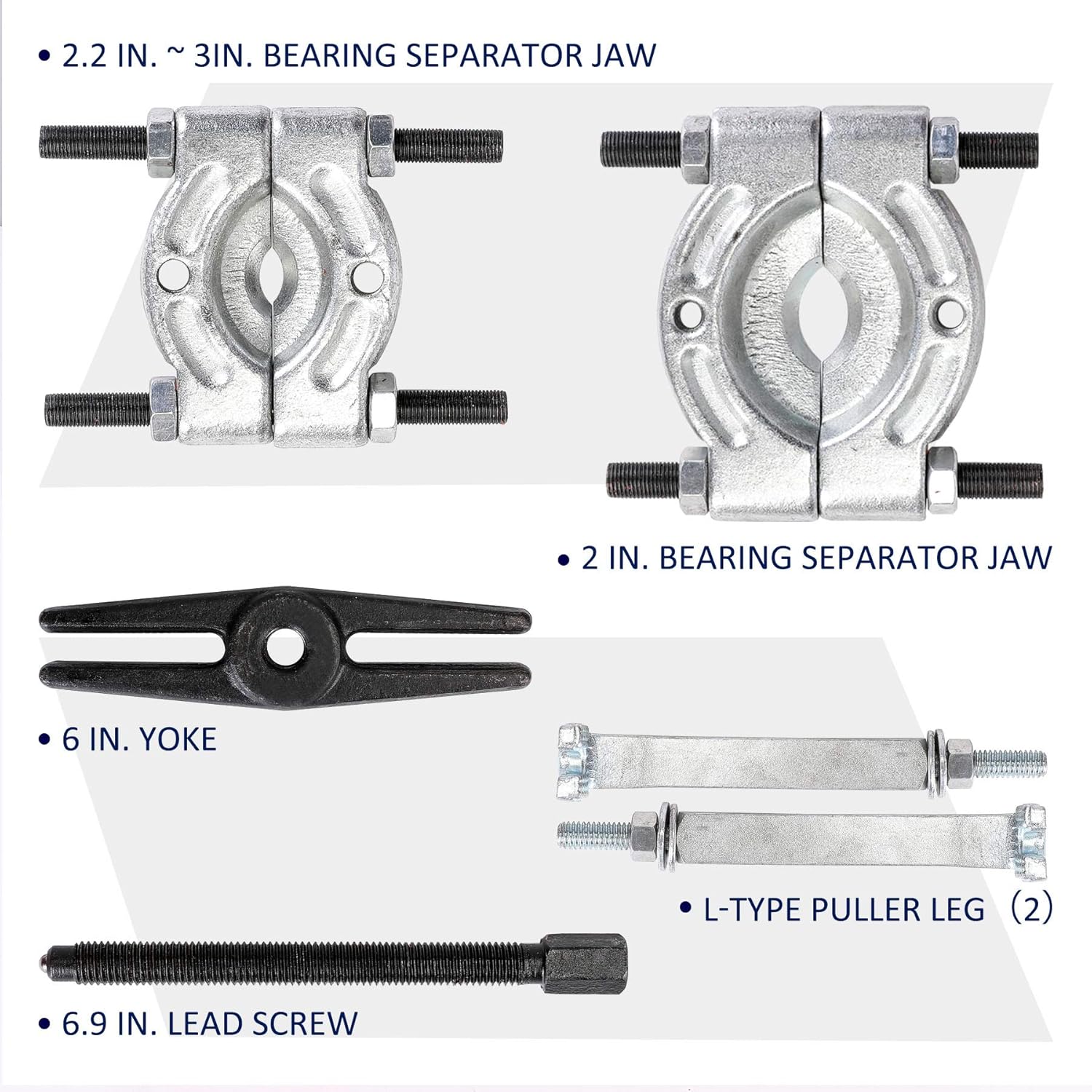 Bearing Puller Set, 5-Ton-Capacity Bearing Separator, Wheel Hub Axle Puller Set, Pinion Bearing Removal Tool Kit, Bearing Splitter