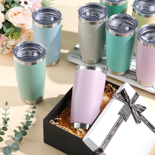 Sieral 36 Packs Stainless Steel Tumbler Bulk with Lid Vacuum Double Wall Insulated Travel Coffee Mug Powder Coated Tumbler Cup for Graduation Wedding