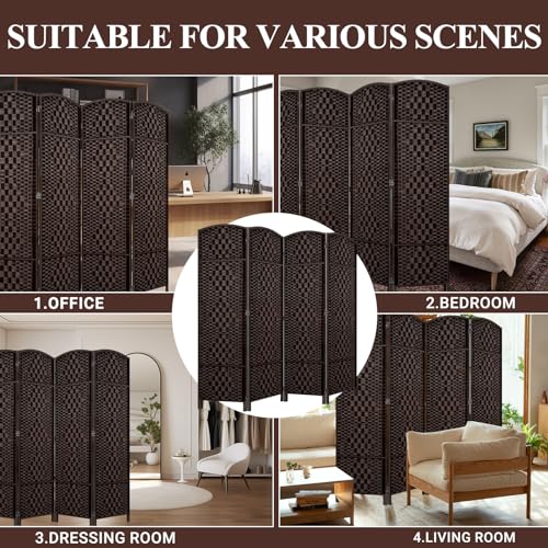 Room Divider, Room Dividers and Folding Privacy Screens, 16in Privacy Screen, 6 Panel Temporary Wall Partitions, 6ft Space Separation Panel Screen