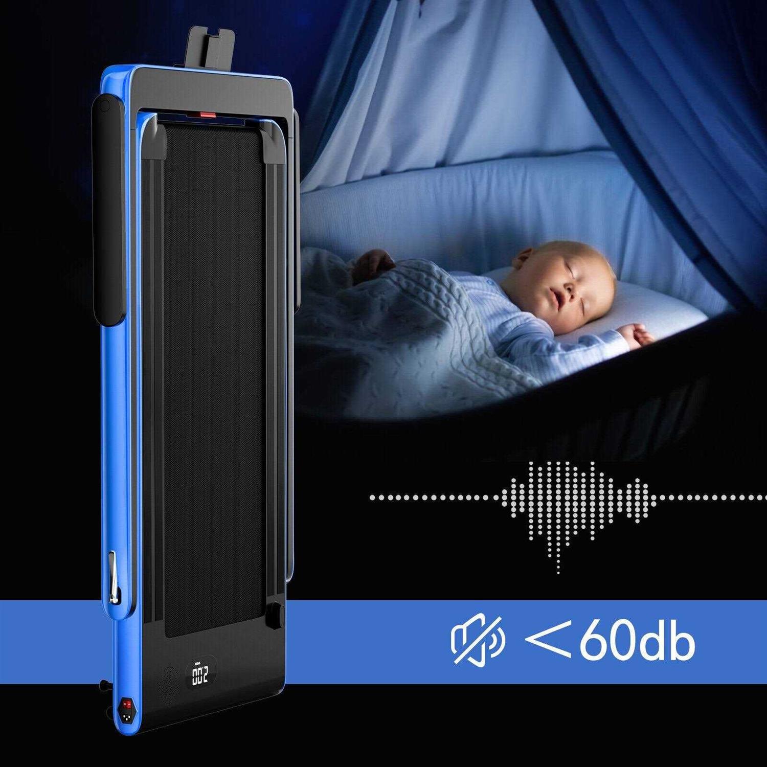 2.25HP 2-in-1 Folding Under Desk Treadmill Speaker Remote Control - Sports Supplies Online Store