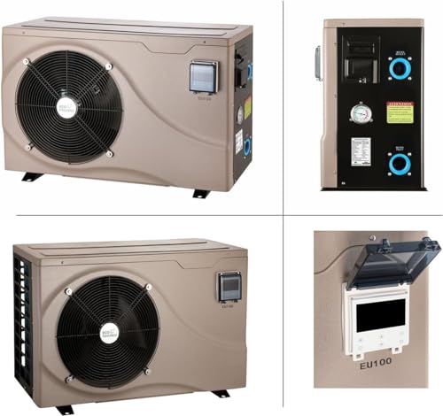 Above Ground Pool Heater EU50, Max 16184BTU Up to 5000gallons Electric Swimming Pool Heat Pumps, Titanium Heat Exchanger, 5.62 COP, 110V/120V