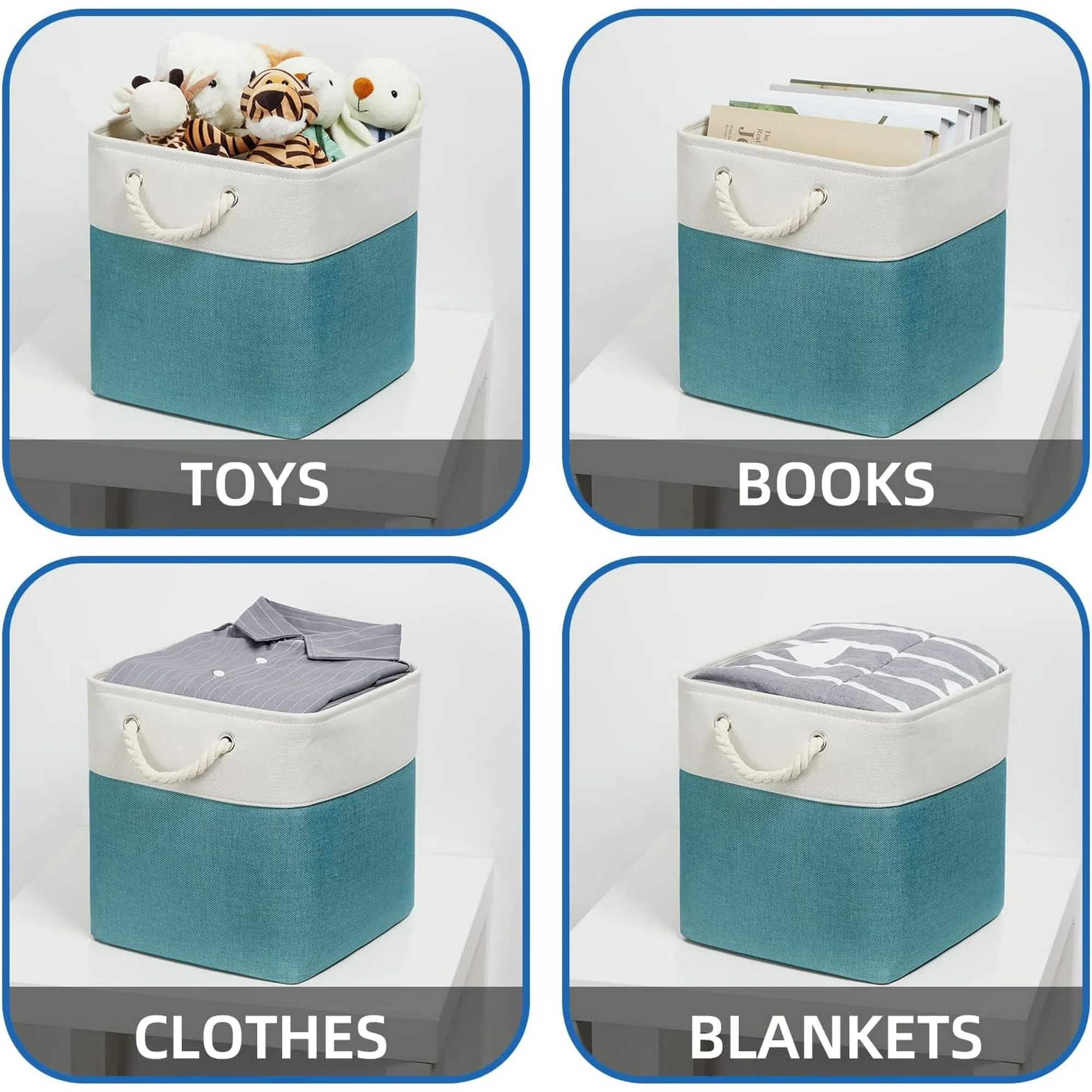 Fabric Storage Baskets Set Of 4 Storage Cube 13x13 Baskets for Shelf, Large Storage Basket for Gift Empty Baskets for Organizing