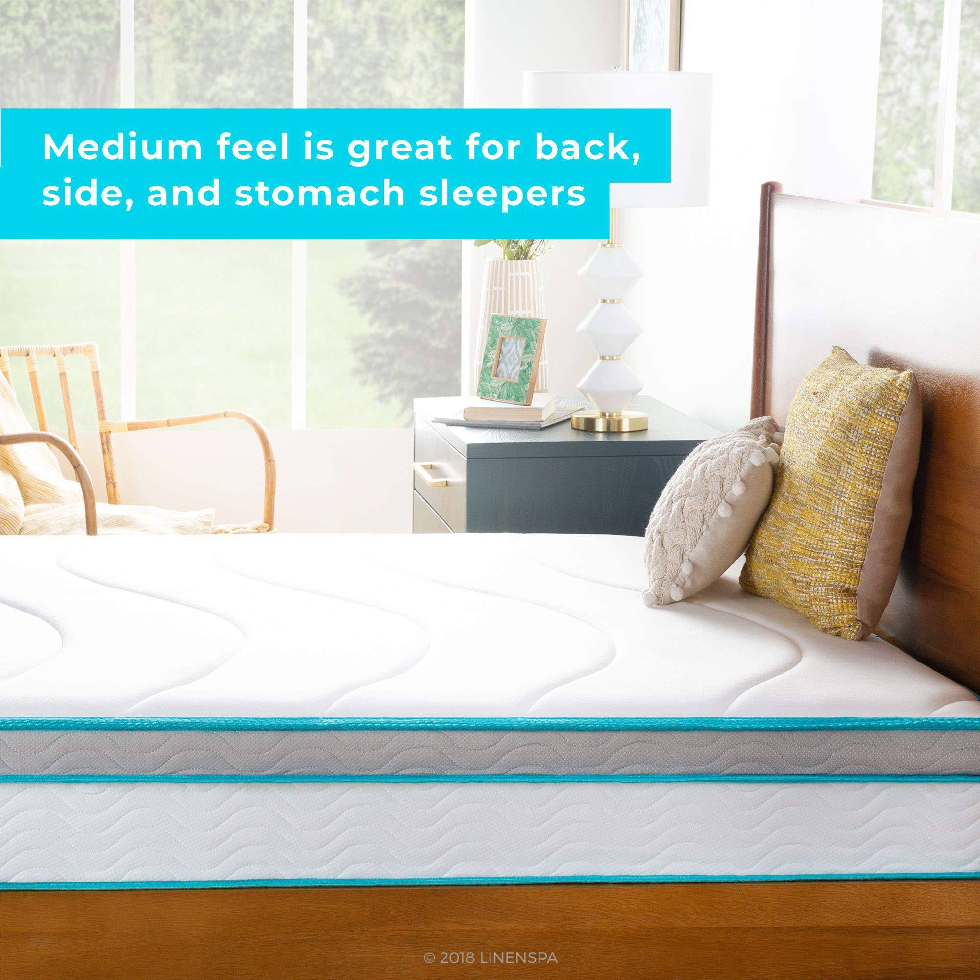 Linenspa 10 inch Memory Foam and Innerspring Hybrid Mattress - Medium Feel - Queen