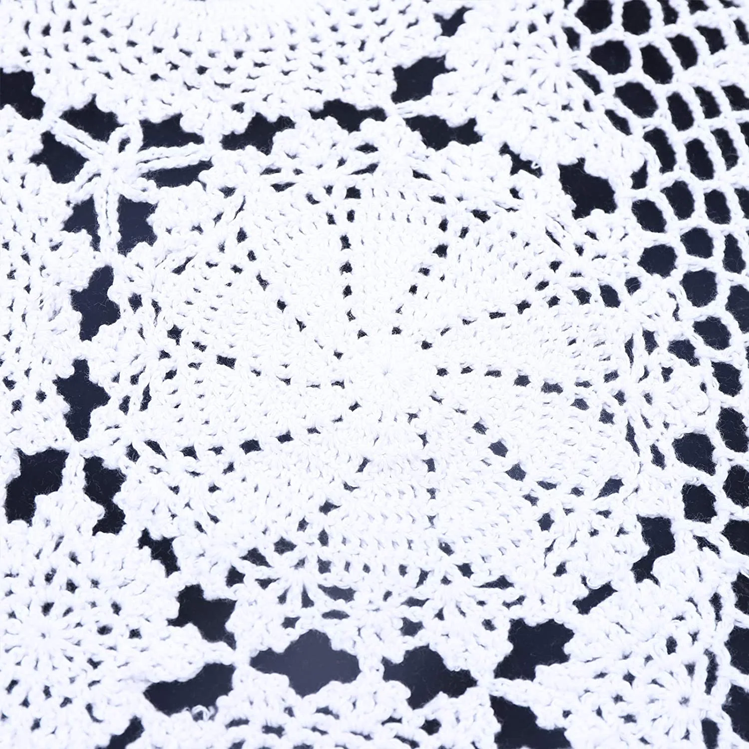 52 inch Table Cloth Round Vintage Crochet Lace Cotton Round Tablecloth for Wedding Party Family White