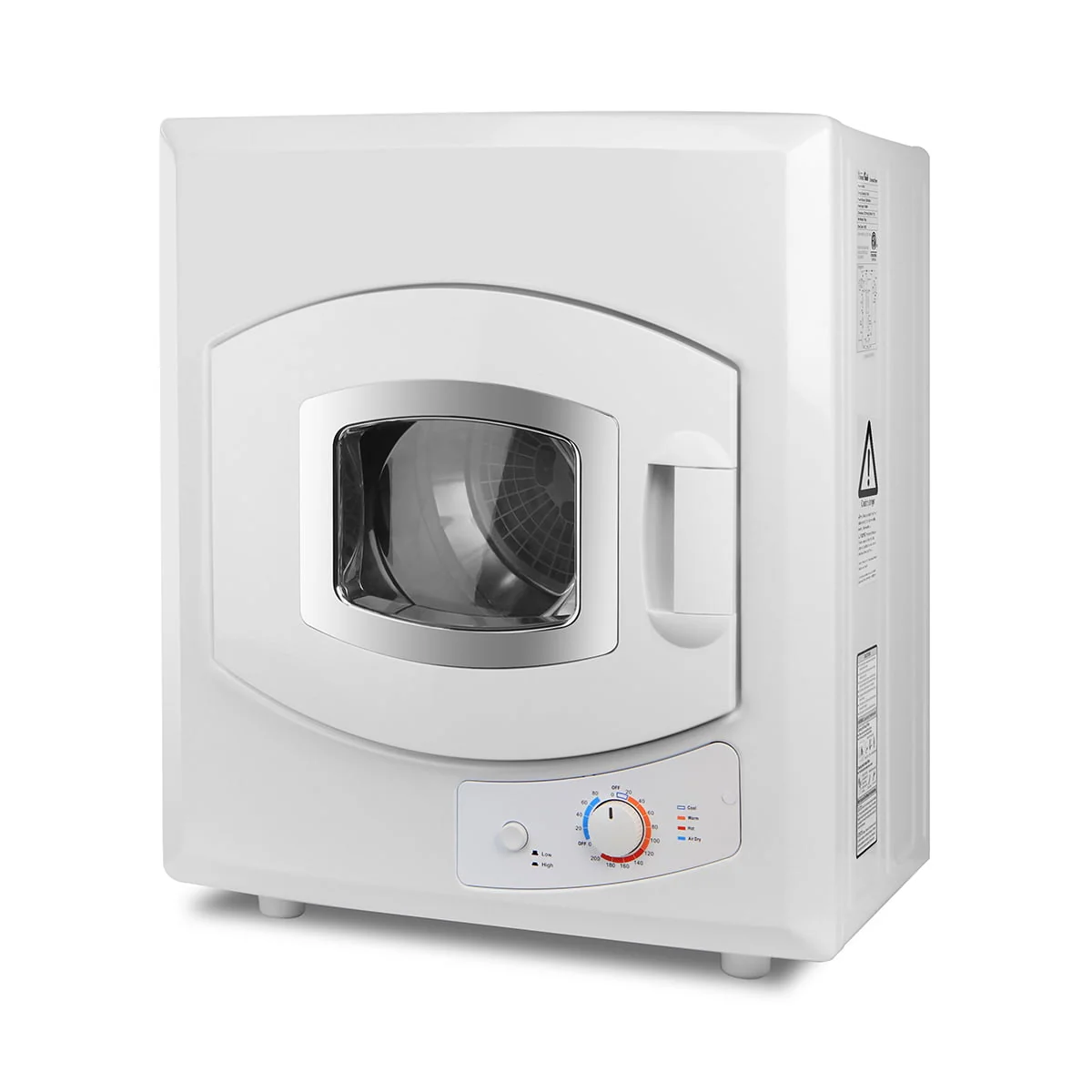 Barton Electric Compact Laundry Dryer 8.8lbs Capacity Clothes Dryer with Control Panel Automatic Drying Mode, White