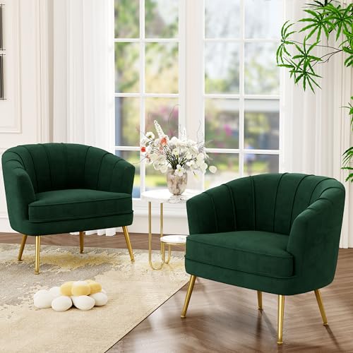 Andeworld Velvet Accent Chair, Upholstered Modern Single Sofa Side Chair