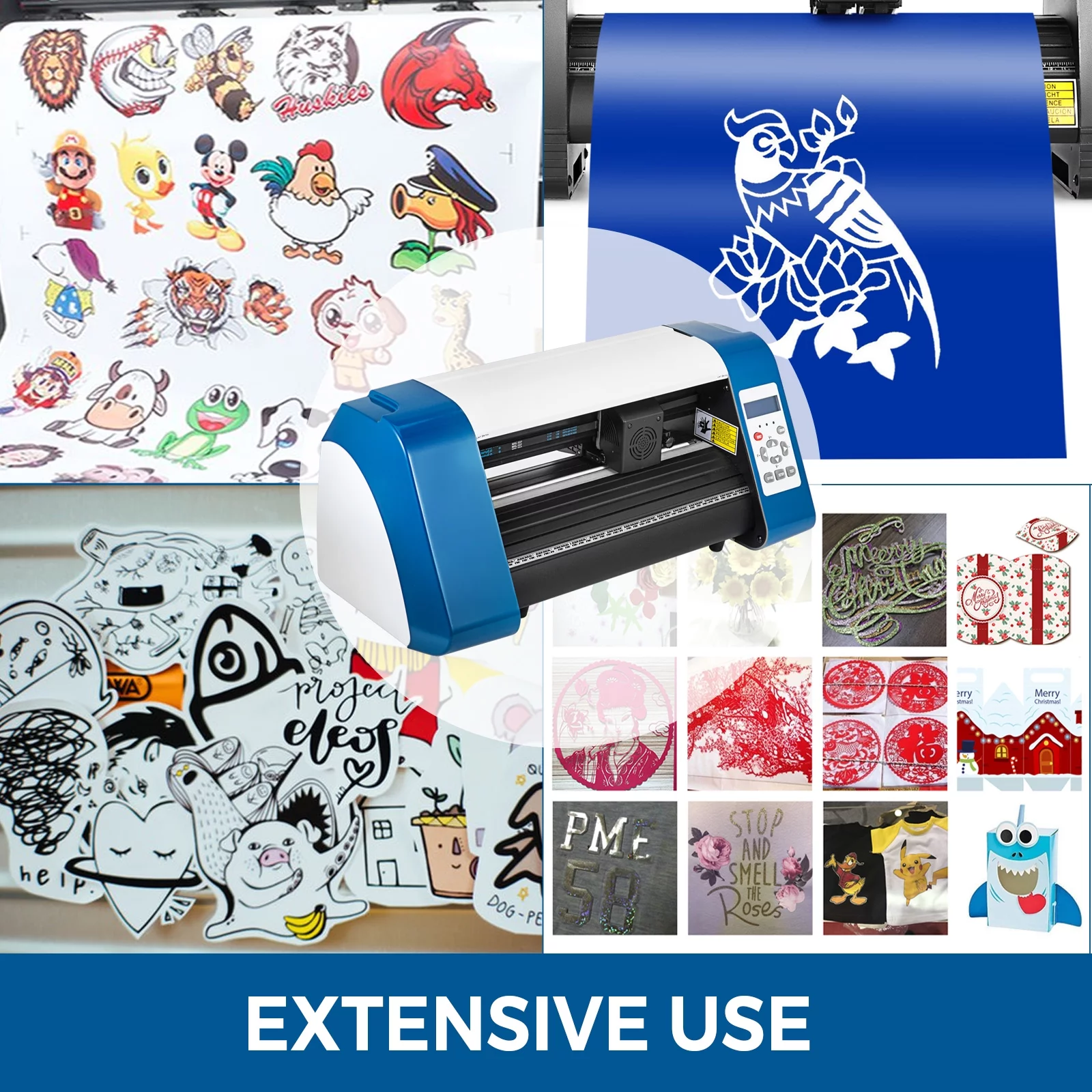 VEVOR Vinyl Cutter 14 inch Vinyl Cutter Machine 375mm Vinyl Printer Cutter Machine LED Fill Light Strip Vinyl Plotter Cutter Machine Without Stand
