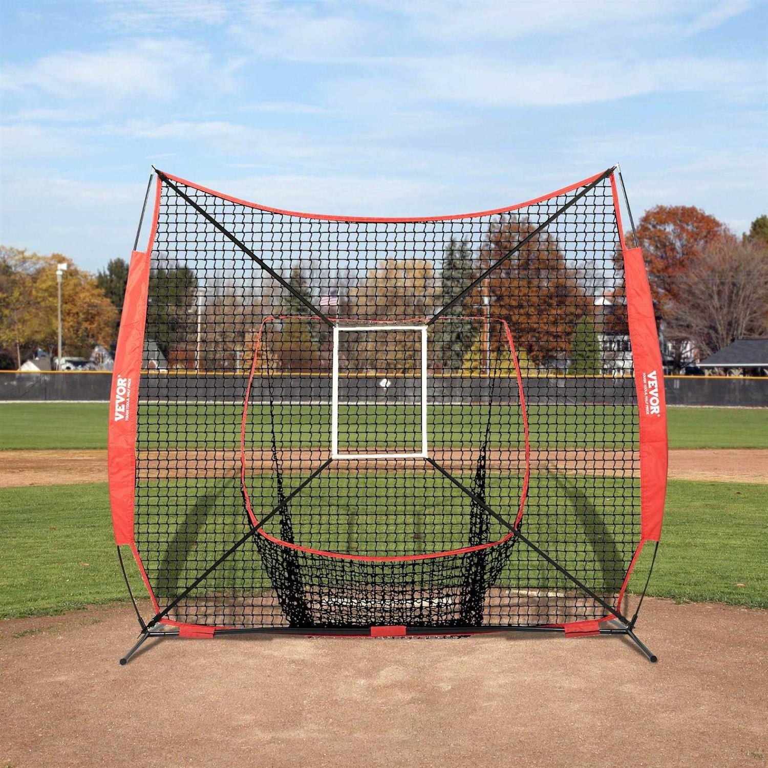 VEVOR 7 x 7 ft. Baseball Portable Softball Practice Net for Hitting Catching Pitching - Sports Supplies Online Store