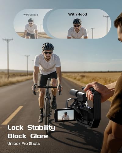 5K Video Camera Camcorder, UHD 64MP Vlogging Camera for YouTube with 3" 270&deg; Rotatable Touch Screen, Digital Camera with IR Night Vision