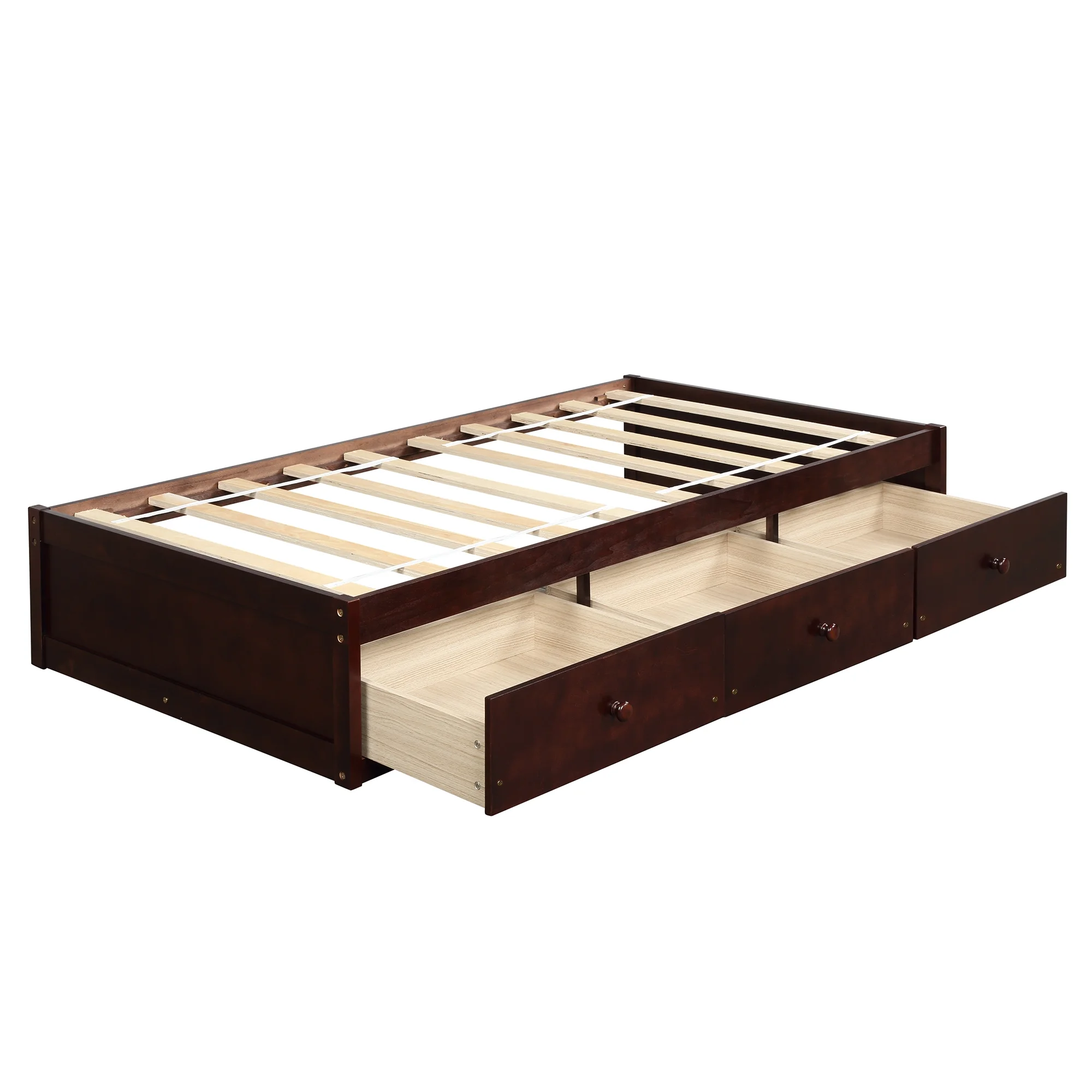 Nestfair Cherry Twin Size Platform Storage Bed with 3-Drawers