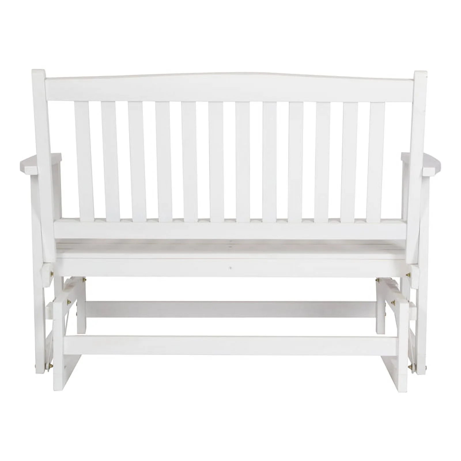 Shine Company Traditional Hardwood Outdoor Glider Loveseat in White Finish