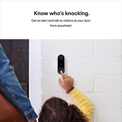 Google Nest Doorbell (Wired) - Formerly Nest Hello - Video Doorbell with 24/7 Streaming - Smart Doorbell Camera for Home with HDR Video