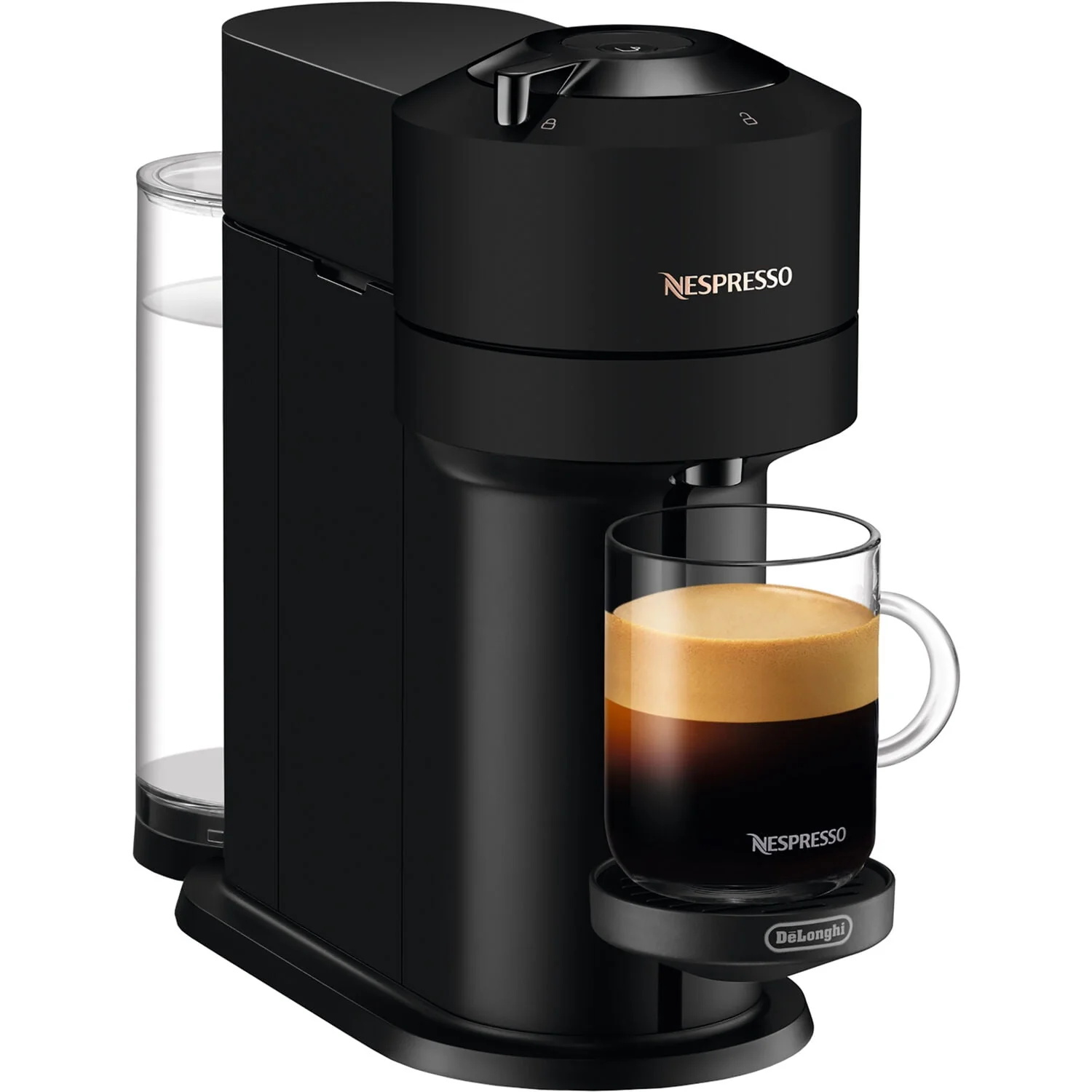 Nespresso by De'Longhi Vertuo Next Premium Coffee and Espresso Maker in Black Matte plus Aeroccino3 Milk Frother in Black