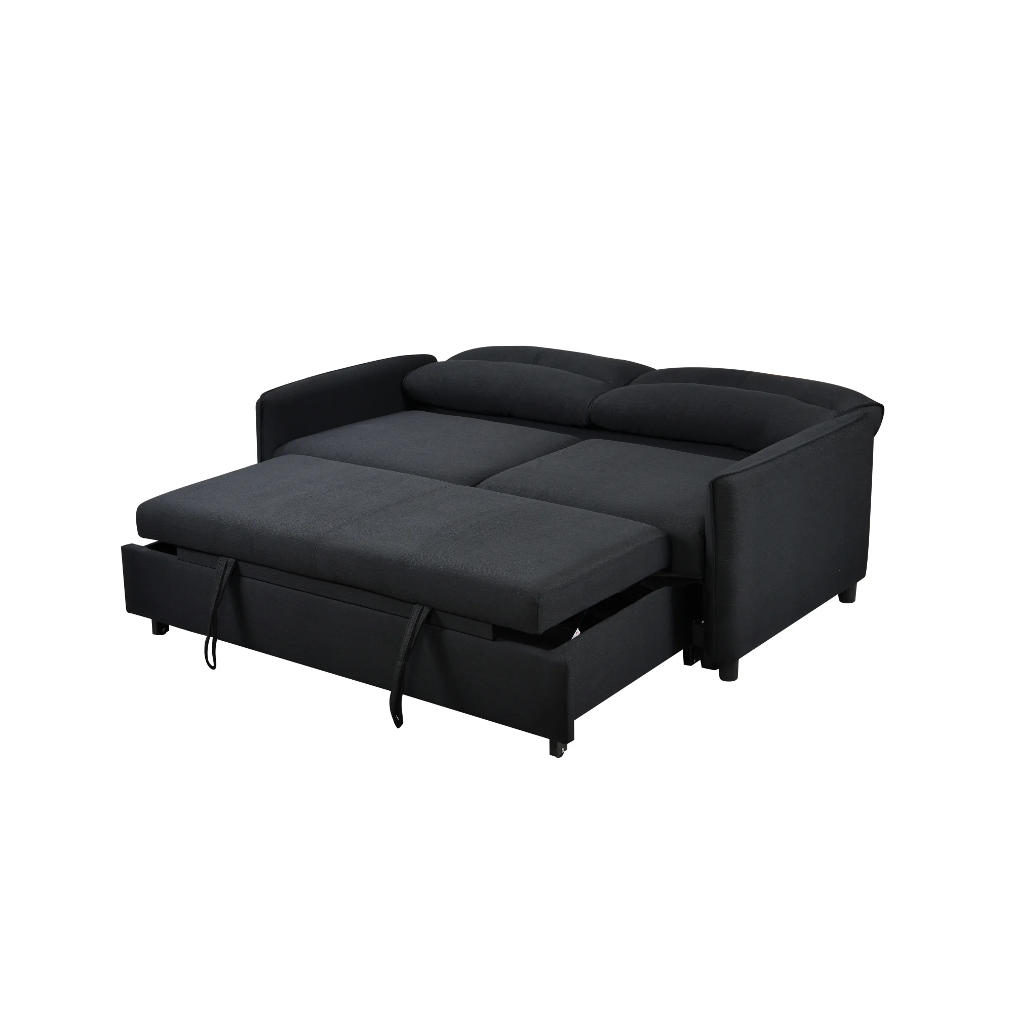 3 in 1 Convertible Sleeper Sofa Bed, Modern Fabric Loveseat Futon Sofa Couch w/Pullout Bed, Small Love Seat Lounge Sofa w/Reclining Backrest
