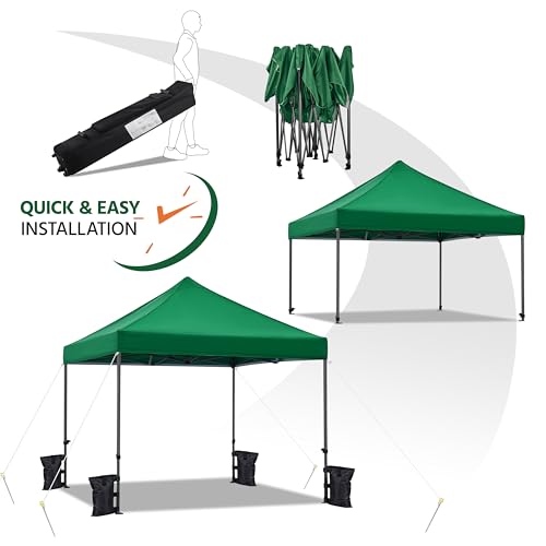 Yaheetech Heavy Duty Pop Up Canopy Tent, 10x20 Commercial Instant Shelter Tent for Wedding, Parties, Adjustable Outdoor Canopy with Wheeled Carry Bag