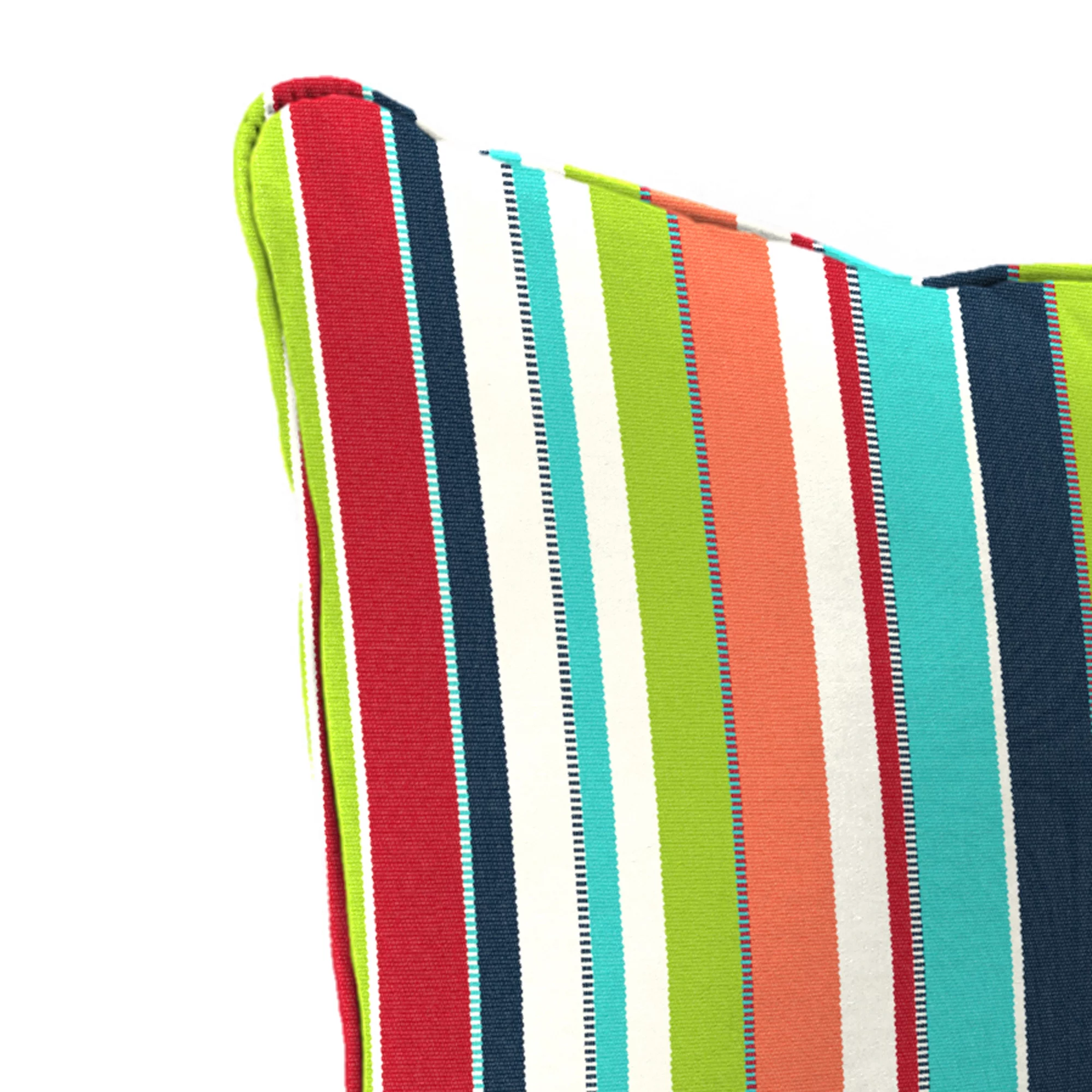 Jordan Manufacturing Sunbrella 46.5" x 24" Carousel Confetti Multicolor Stripe Rectangular Outdoor Deep Seating Chair Seat and Back Cushion with Welt