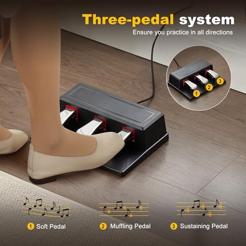 MUSTAR 88 Key Piano Keyboard for Beginners, Semi Weighted Electric Piano Keyboard 88 Keys, Portable Digital Piano 88 Key Weighted with 3-Pedal Unit