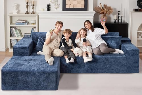 HABUTWAY 105" L-Shape Modular Sectional Sofa Couch for Living Room,No Assembly Required,Modular Comfy Sofa with Deep Seat for Living Room Bedroom