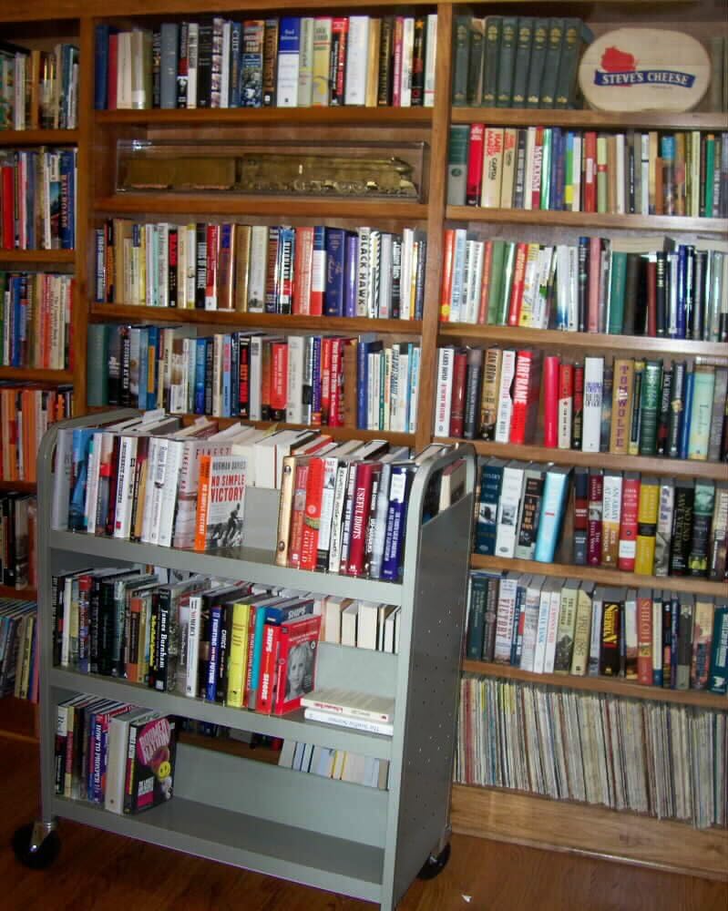 Heavy Duty Book Carts with Wheels, 4-Wheel Rolling Library Book Cart