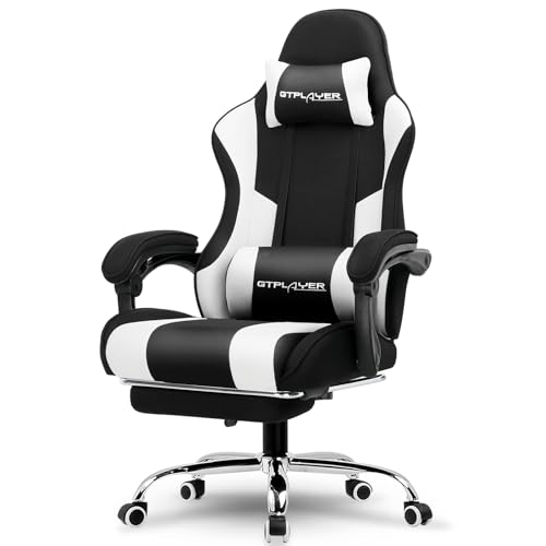 GTPLAYER Gaming Chair, Computer Chair with Footrest and Lumbar Support