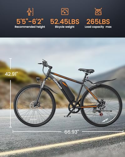 Electric Bike for Adults with 26'' Peak 500W Brushless Motor Ebike, 20MPH 40Miles Commuting Electric Mountain Bike with 360Wh Removable Battery