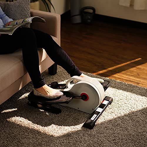 Sunny Health & Fitness Sitting Under Desk Elliptical Exerciser, Portable Pedal Training Machine for Senior Exercise, Peddler for Home Workout