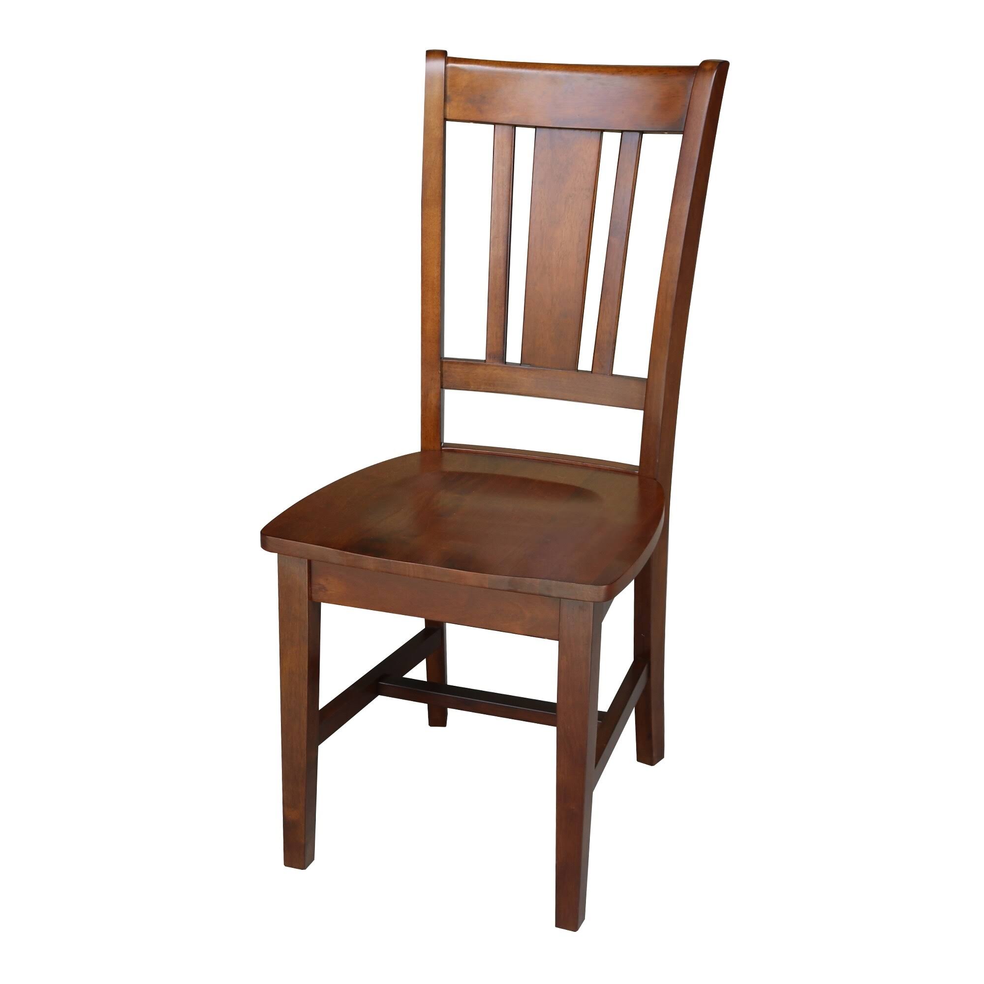 International Concepts 30x22 Round Top Pedestal Table with 2 Chairs, Espresso