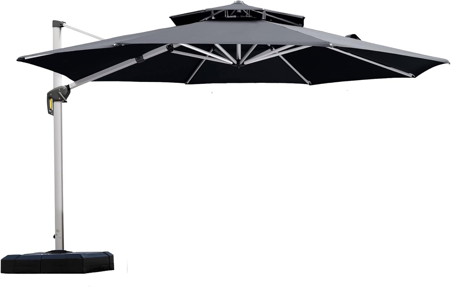 PURPLE LEAF 11 Feet Patio Umbrella Outdoor Round Umbrella Large Cantilever Umbrella Windproof Offset Umbrella Heavy Duty Sun Umbrella for Garden Deck