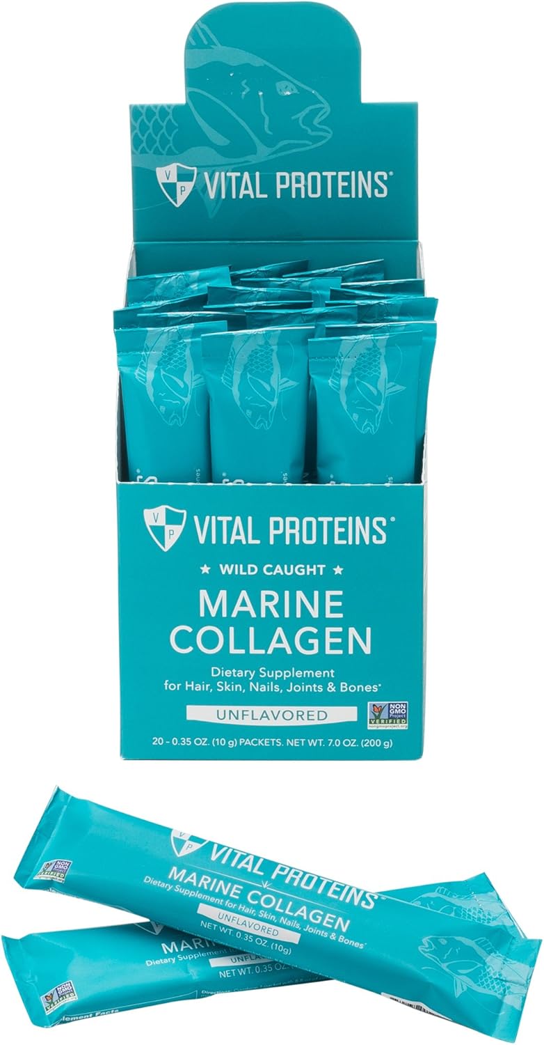 Vital Proteins Marine Collagen, Wild-Caught, Non-GMO Project Verified, Stick Packs (10 g) (Box of 20) Pack of 2