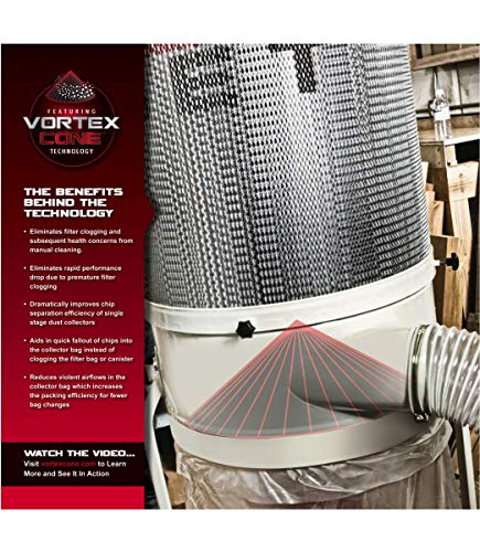 Jet DC-1100VX-5M Dust Collector 1.5HP, 1PH 115/230-Volt 5-Micron Bag Filter Kit - Smart Home Appliances