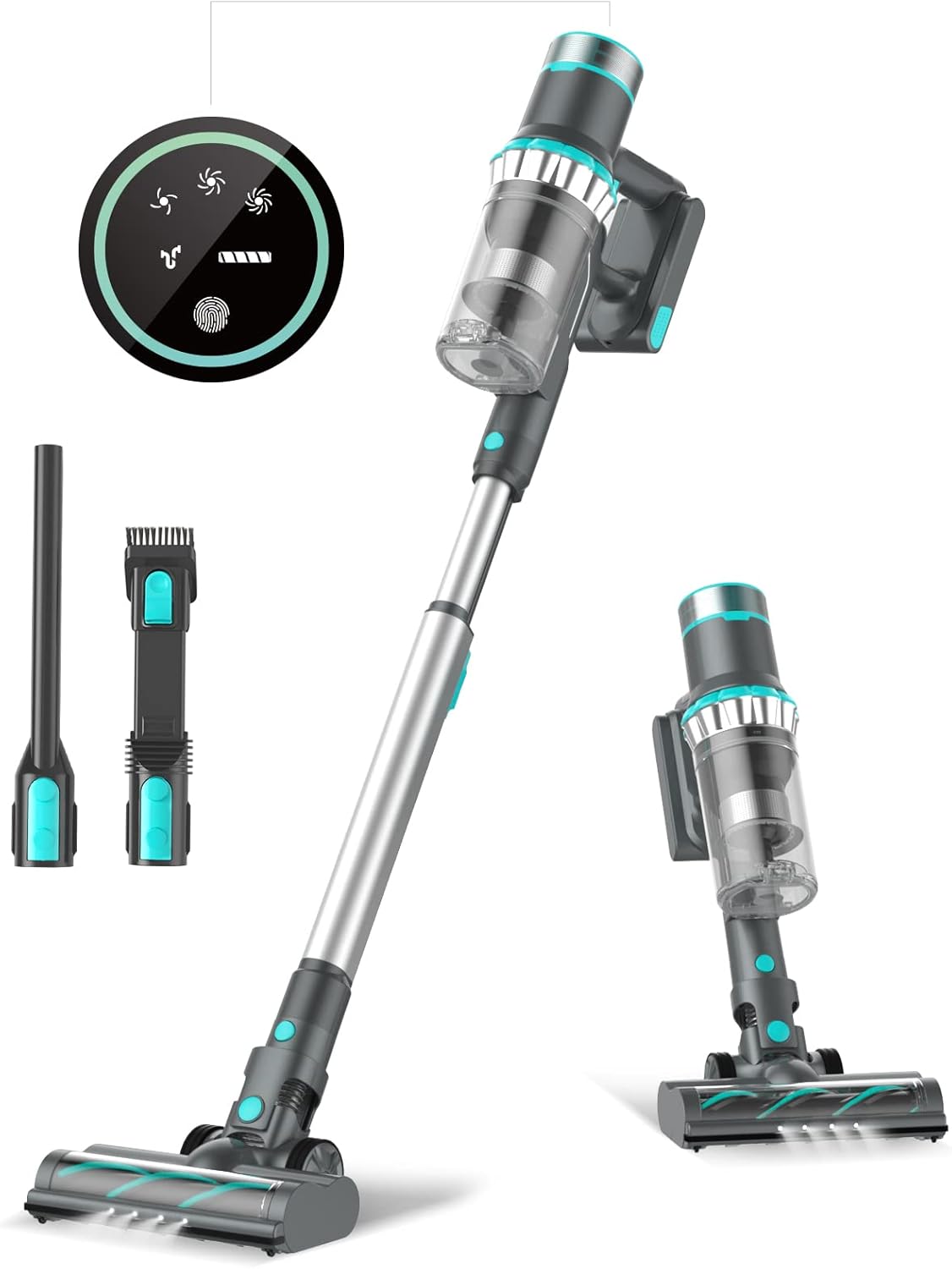 Belife Cordless Vacuum Cleaner, Stick Vacuum with 25Kpa Powerful Suction, 380W Brushless Motor, Up to 50mins Runtime, LED Display