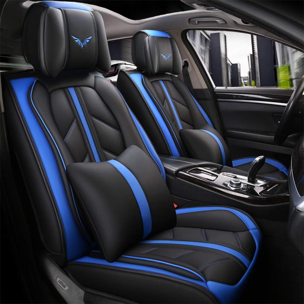 otoez Leather Car Seat Covers Full Set Faux Leatherette Automotive Seat Covers 5 Seats Universal Fit for Most Sedan SUV Truck Pick-up Waterproof