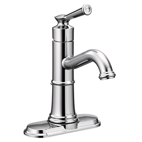 Moen Belfield Oil Rubbed Bronze One-Handle Bathroom Sink Faucet with Drain Assembly and Optional Deckplate, 6402ORB