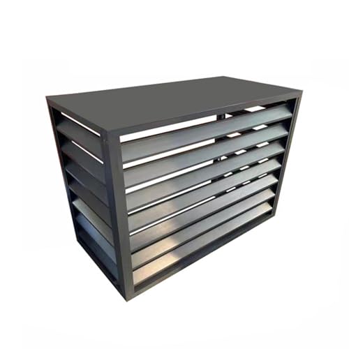 TRUNXUCL Aluminum Air Conditioner Fence with Top Cover, Louvered Outdoor AC Unit Cover, for Outside to Hide Air Conditioner & for Outdoor Privacy