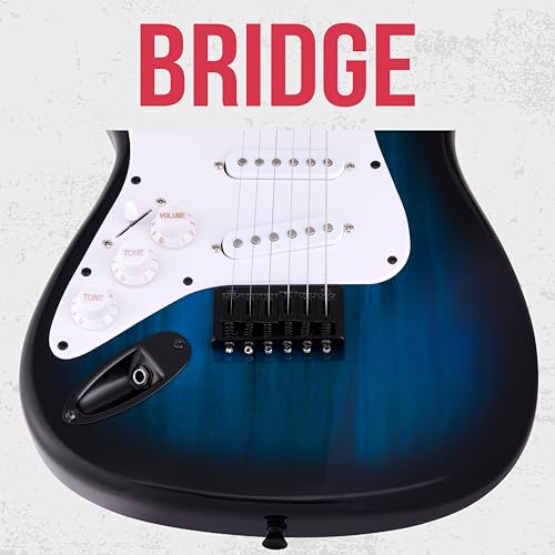 LyxPro 36 Inch Electric Guitar and Kit for Kids with 3/4 Size Beginner’s Guitar, Amp, Six Strings, Two Picks, Shoulder Strap, Digital Clip On Tuner