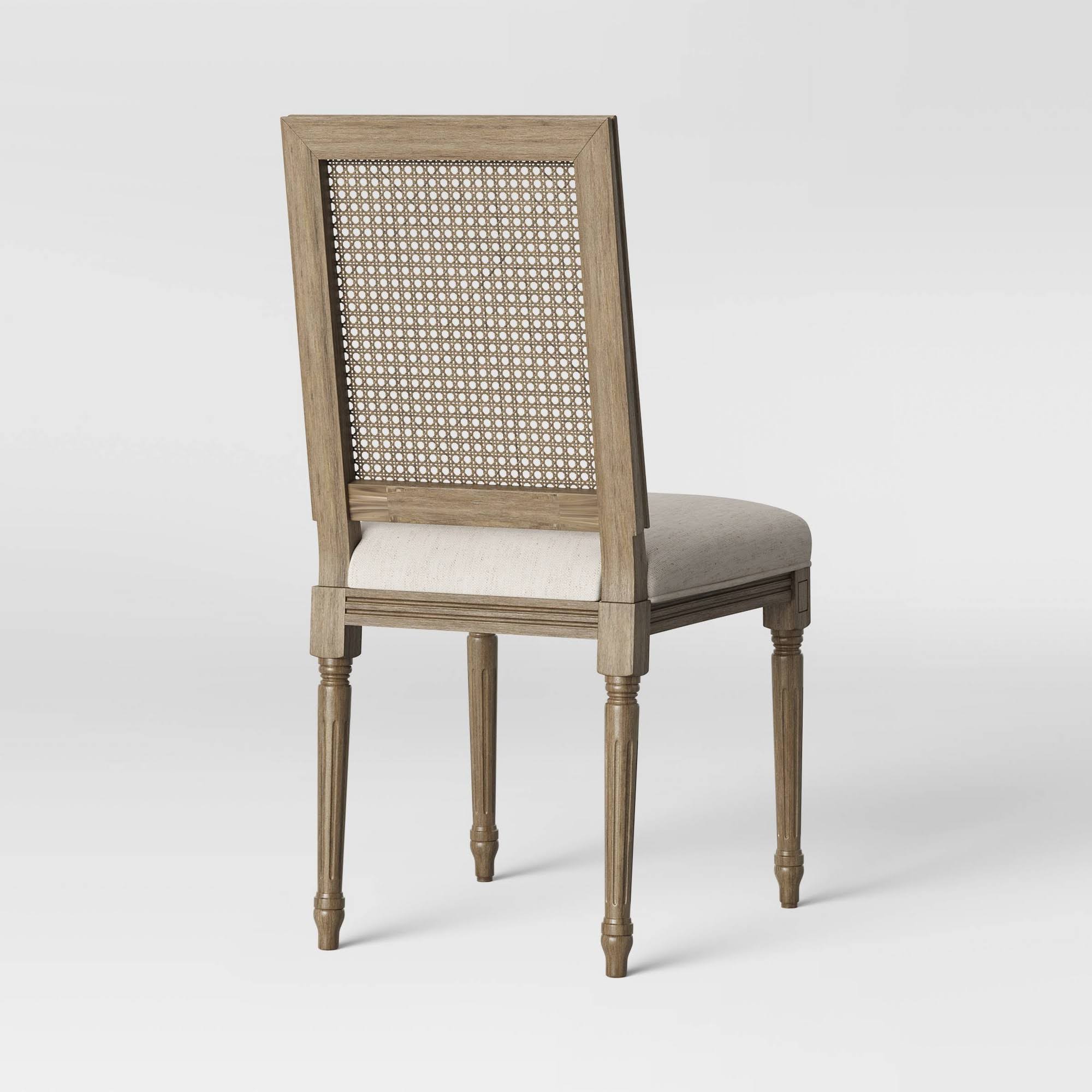 Natick Fabric Seat Cane Back Dining Chair Beige - Threshold