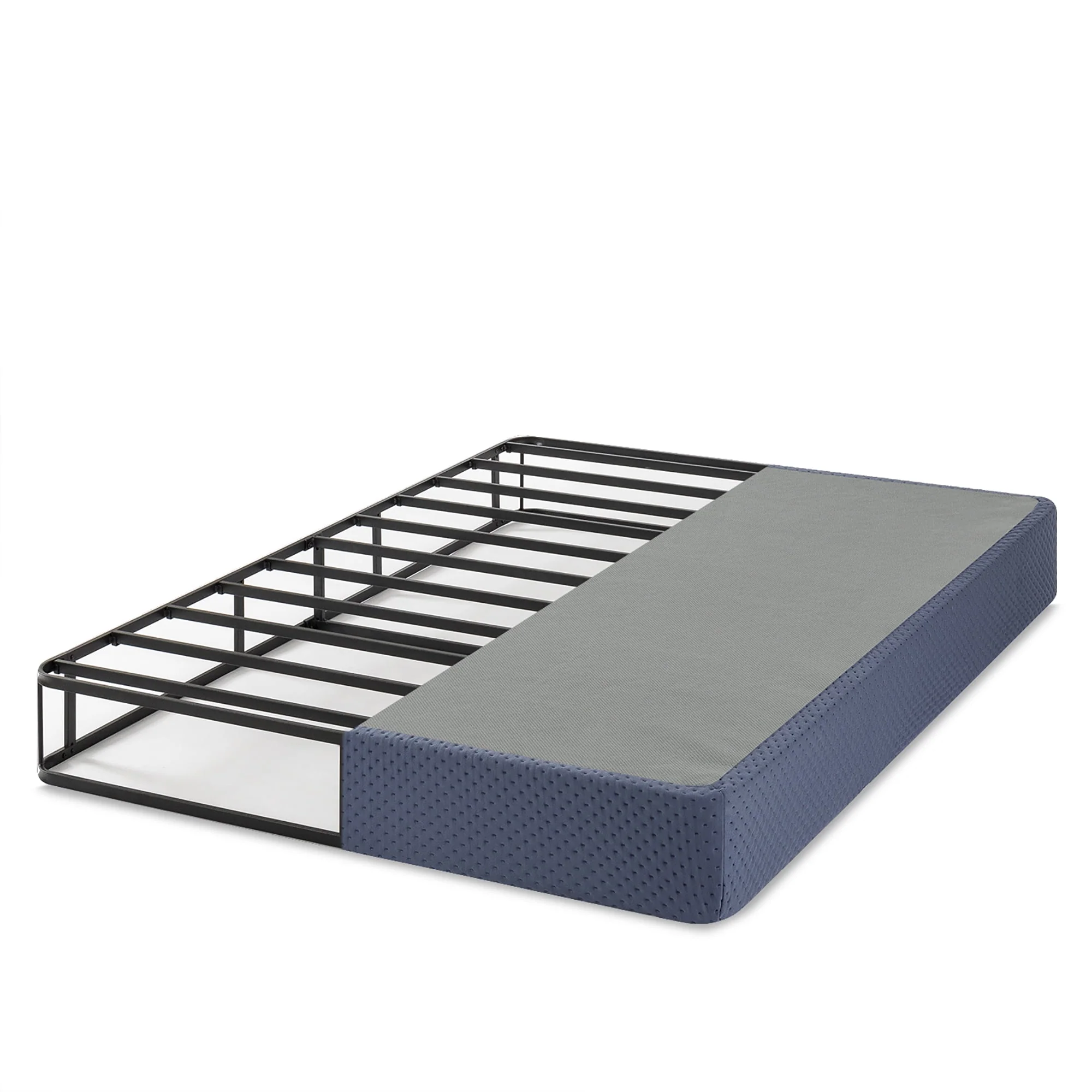 Mellow 9 Box Spring, Heavy Duty Steel, Easy Assembly, Navy, Queen