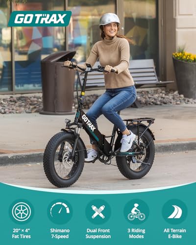 Gotrax 20" Folding Electric Bike with 55 Miles (Pedal-assist1) by 48V Battery, 20Mph Power by 500W, Smart LCD Display and 5 Pedal-Assist Levels