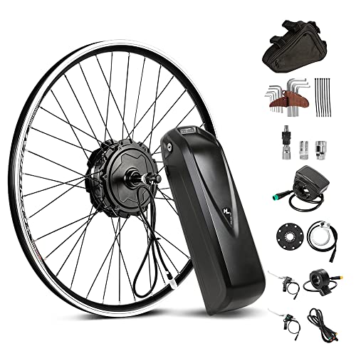 26 inch Ebike Conversion kit 48V500W Rear Front Motor Wheel with 48V13Ah Battery Fit for 6S 7S 8S 9S 10S Cassette Screwed Brushless Motor Kit