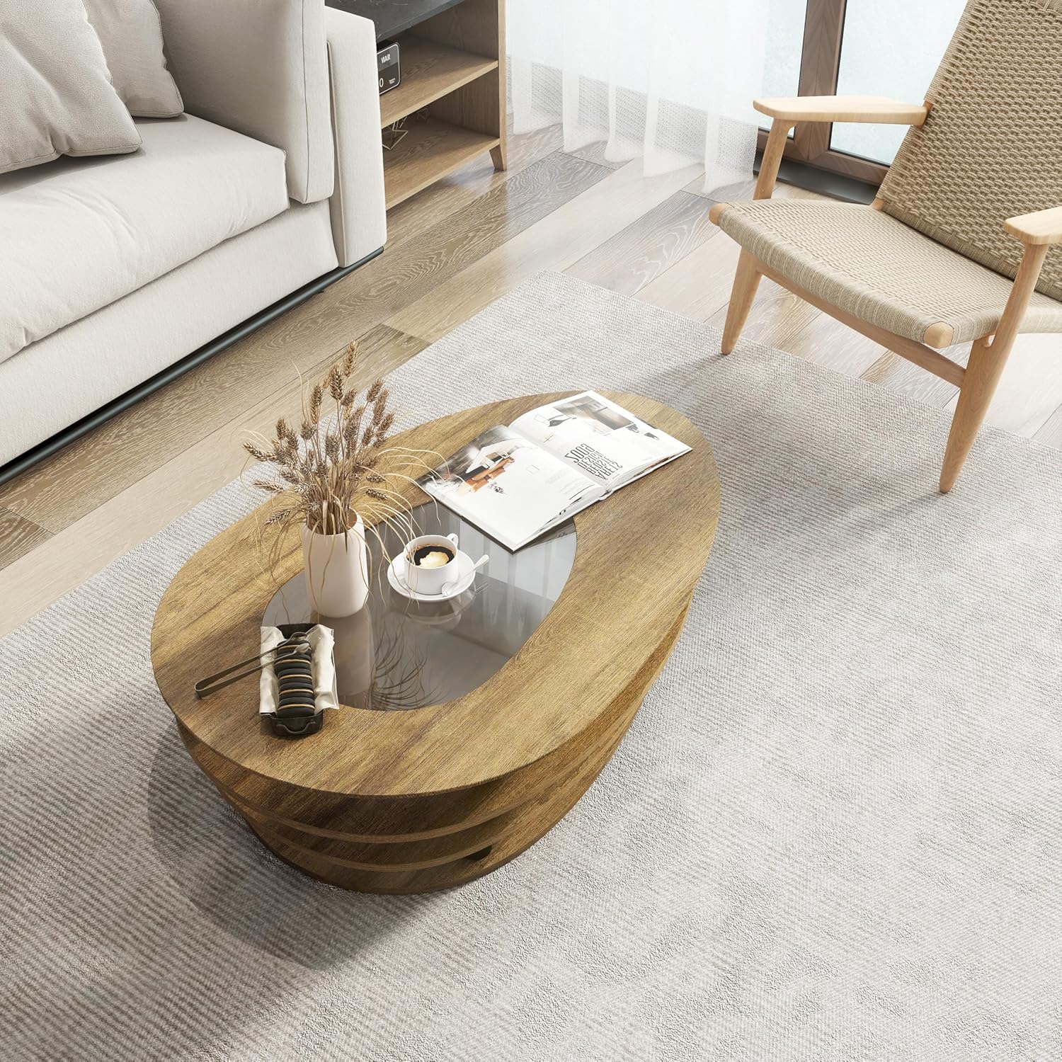 NicBex Coffee Table Unique Coffee Table Farmhouse Coffee Table Contemporary Coffee Table Stylish Coffee Table Center Table for Living Room