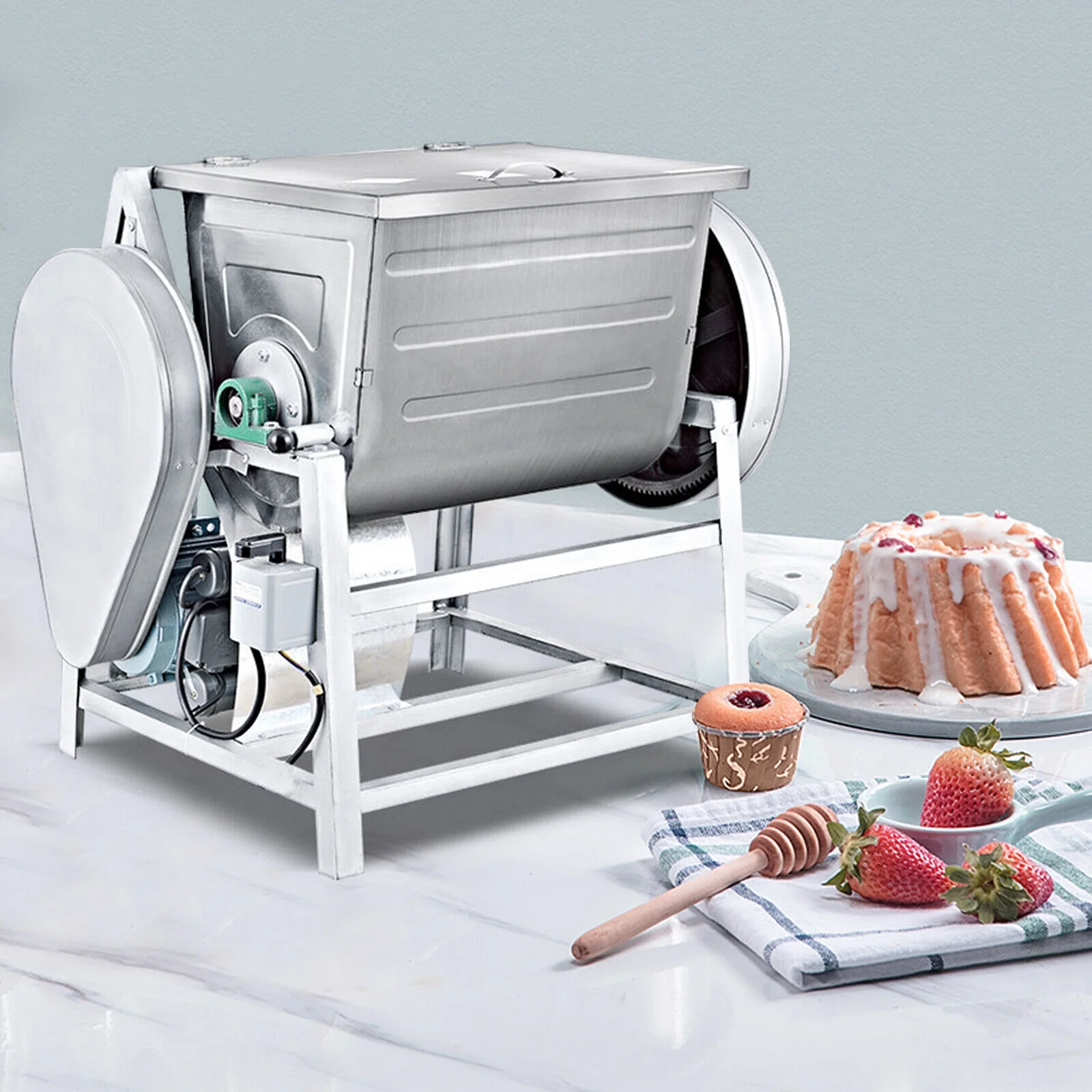 Miumaeov 15KG/30QT Commercial Electric Dough Mixer Heavy Duty Pizza Dough Kneading Machine Kitchen Equipment with 2 Speed Adjustable