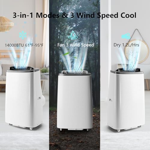 14000 BTU Portable Air Conditioner, Air Conditioners 3-in-1 Compact Fast Cooling Indoor AC Unit