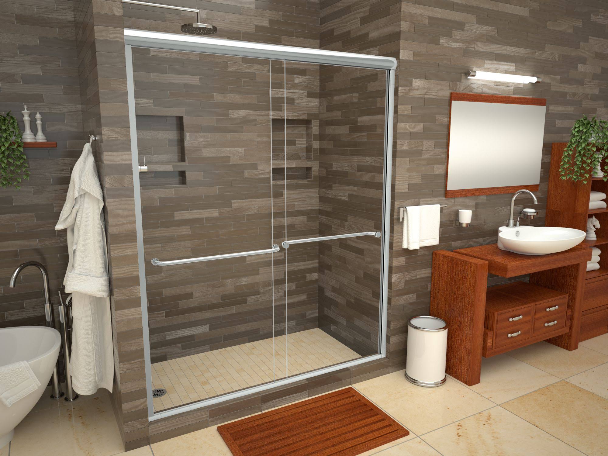 Tile Redi Single Curb Shower Pan,Left Drain 4260L-PVC, Black