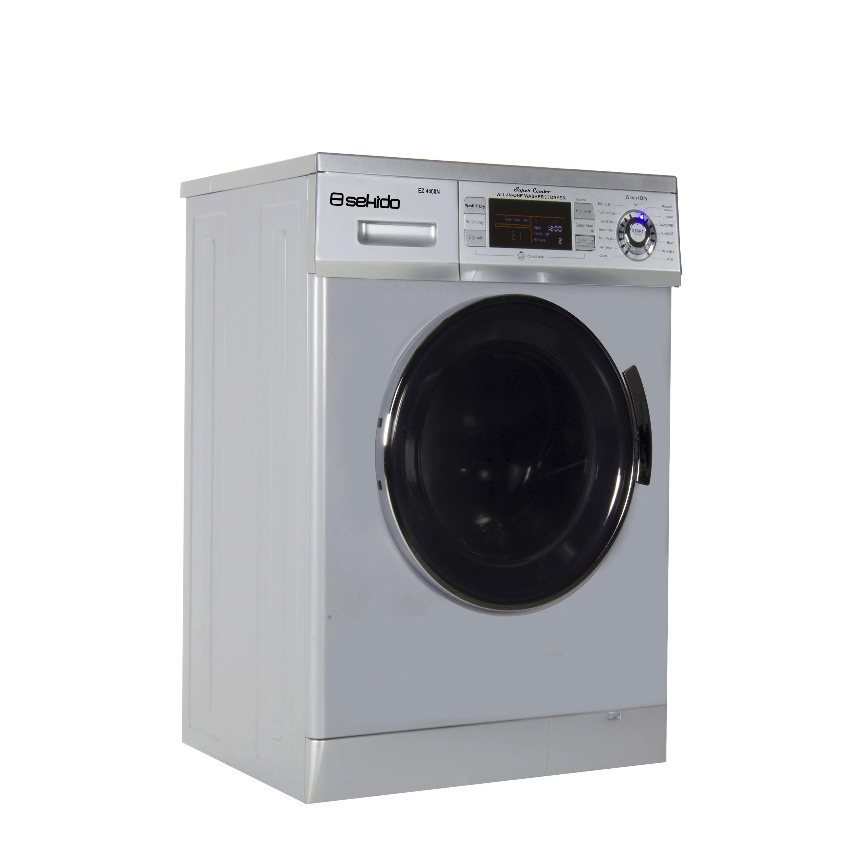 Sekido All-in-One 13 lbs Compact Combination Washer/Dryer 110 Volts in Silver