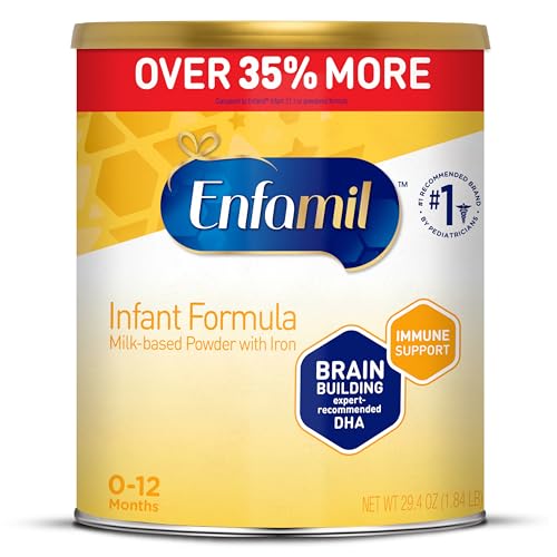 Enfamil Infant Formula, Milk-based Baby Formula with Iron, Omega-3 DHA & Choline, Powder Can, 21.1 Oz (Pack of 4)