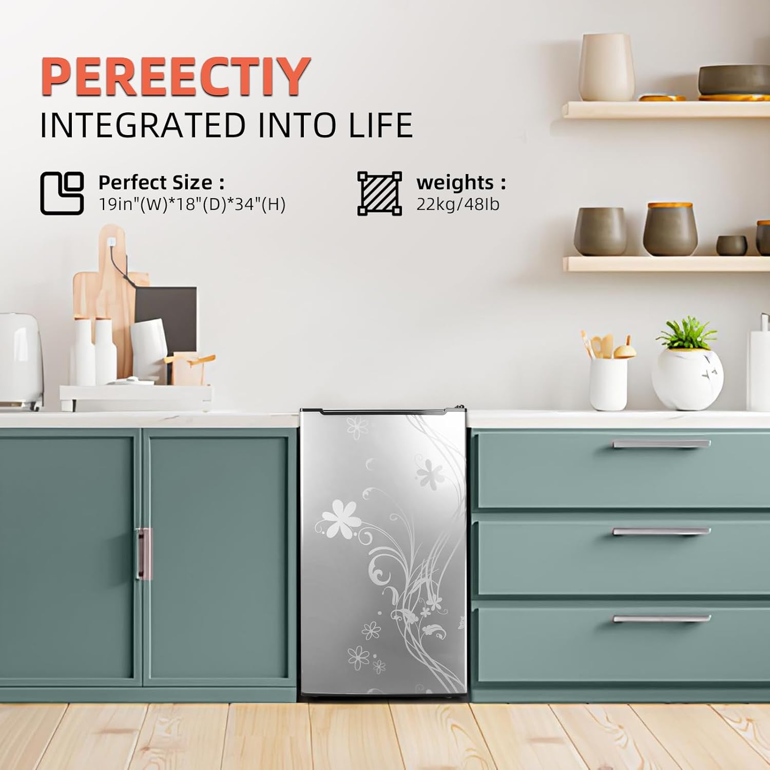 3.5 Cu.ft Compact Upright Freezer with Reversible Single Door