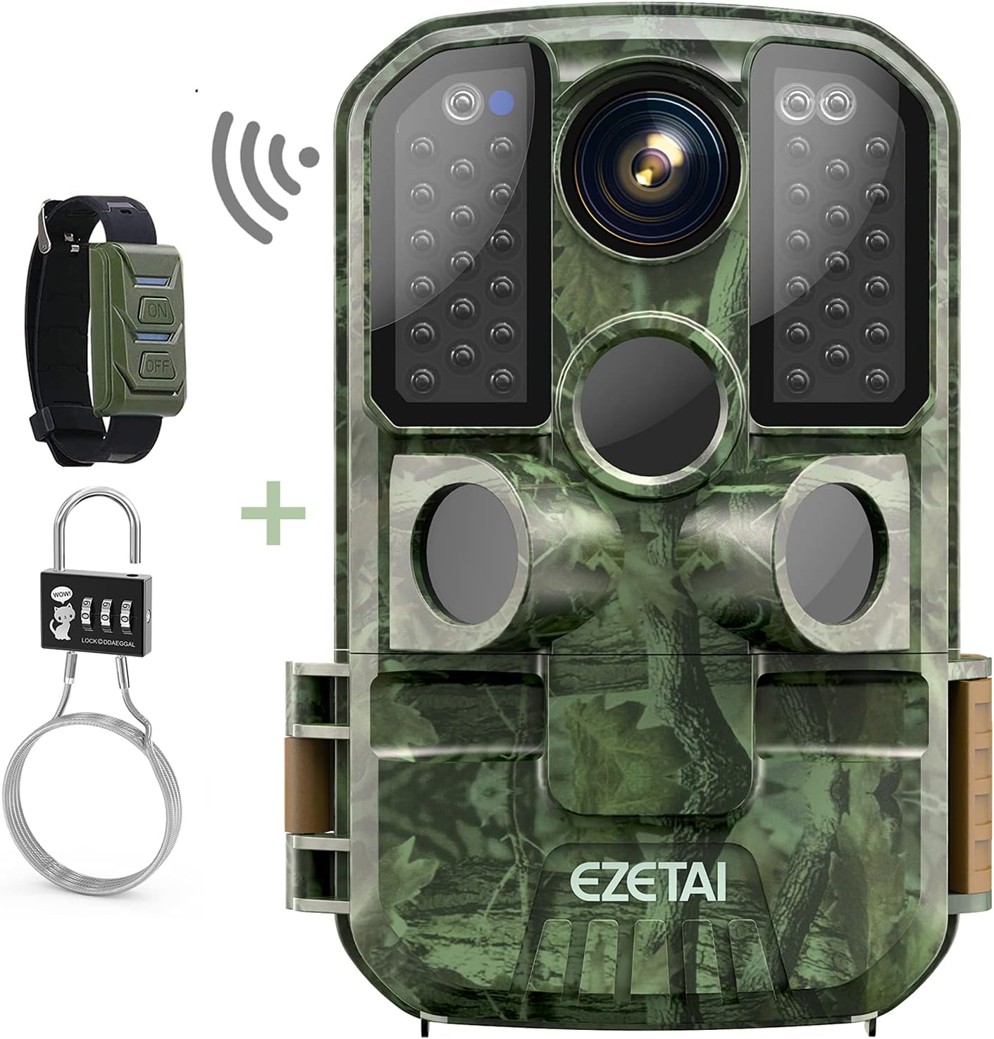 WiFi Trail Camera,EZETAI 24MP Game Cameras,1296P Hunting Motion Cameras with Night Vision Outdoor for Wildlife Monitoring