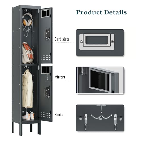 Metal Locker with 5 Doors,Lockers for Employees,66'' Steel Storage Locker for School,Gym, Office, Office,Garage