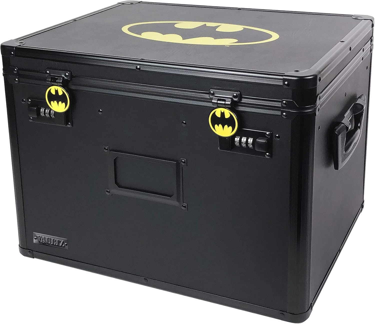 Vaultz Locking File Storage Chest, Two-Handled, Letter/Legal File Storage, 17 1/2 W x 14 D x 12 1/2 H Inches, Black (VZ01008) Pack of 2