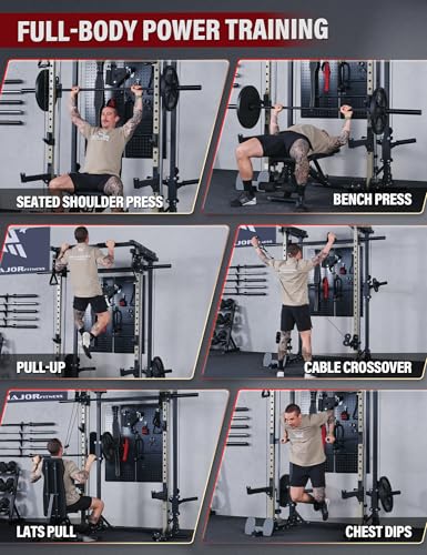 Major Fitness Drone3 Smith△ Machine – All-in-One Home Gym Squat Rack with Weight Bar